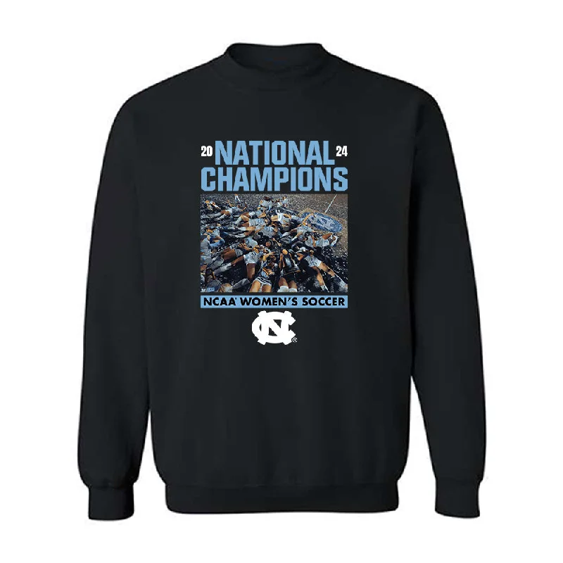 UNC - NCAA Women's Soccer : Alexa Wojnovich - Confetti Championship Crewneck Sweatshirt Hoodie with Back Slit Movement Comfort UNC - NCAA Women's Soccer : Alexa Wojnovich - Confetti Championship Crewneck Sweatshirt Hoodie with Back Slit Movement Comfort