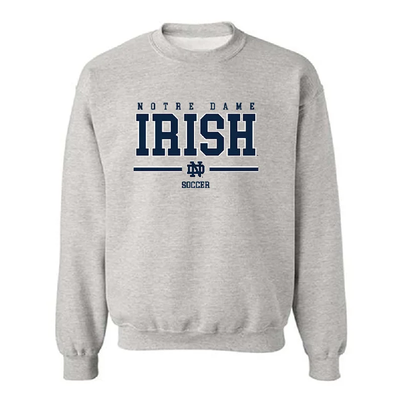 Notre Dame - NCAA Women's Soccer : Abby Mills - Classic Shersey Crewneck Sweatshirt Hoodie with Hem Lace Feminine Delicate Notre Dame - NCAA Women's Soccer : Abby Mills - Classic Shersey Crewneck Sweatshirt Hoodie with Hem Lace Feminine Delicate