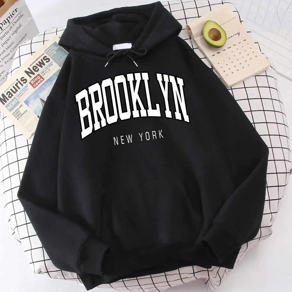 Brooklyn New York Print Hoodies Clothing Fashion Long Sleeve Hoodie Women's Sweatshirts Harajuku Casual Clothes Tops Streetwear Hoodie with Oversized Fit Loose Comfortable Brooklyn New York Print Hoodies Clothing Fashion Long Sleeve Hoodie Women's Sweatshirts Harajuku Casual Clothes Tops Streetwear Hoodie with Oversized Fit Loose Comfortable