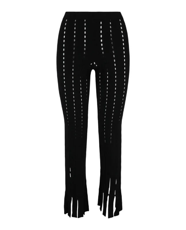 AMBUSH Womens Knitted Cutout Pants Trendy Printed Pants