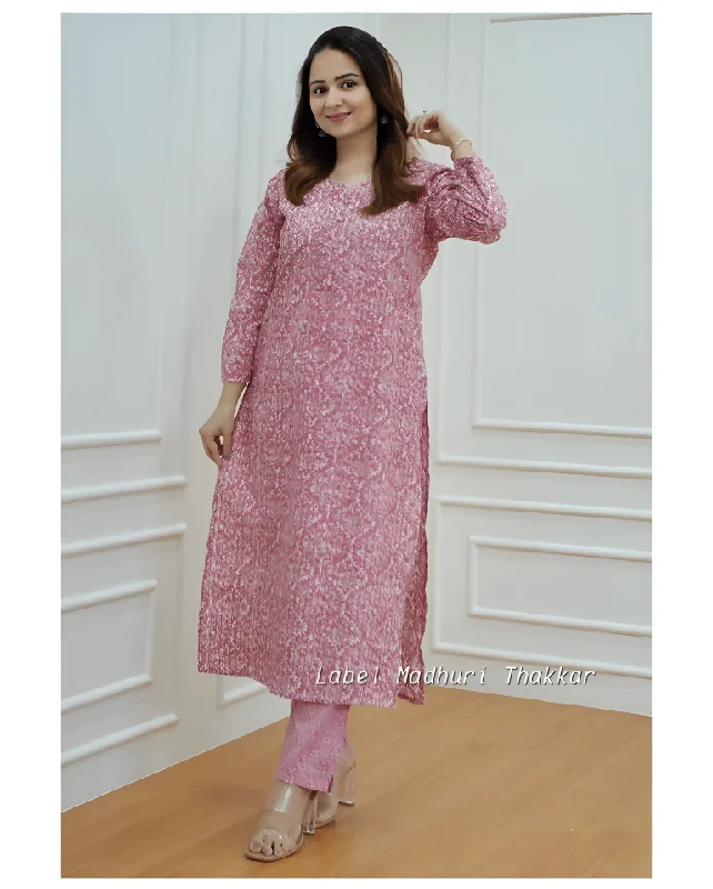 Aastha Fashion Women's Printed Cotton Pink Kurti With Pant By Srf Jaipur Soft Wool Pants Aastha Fashion Women's Printed Cotton Pink Kurti With Pant By Srf Jaipur Soft Wool Pants
