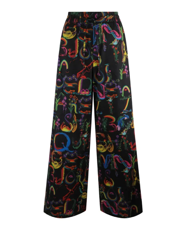 Opening Ceremony Womens Allover Alphabet Nurse Pants Comfortable Cargo Pants