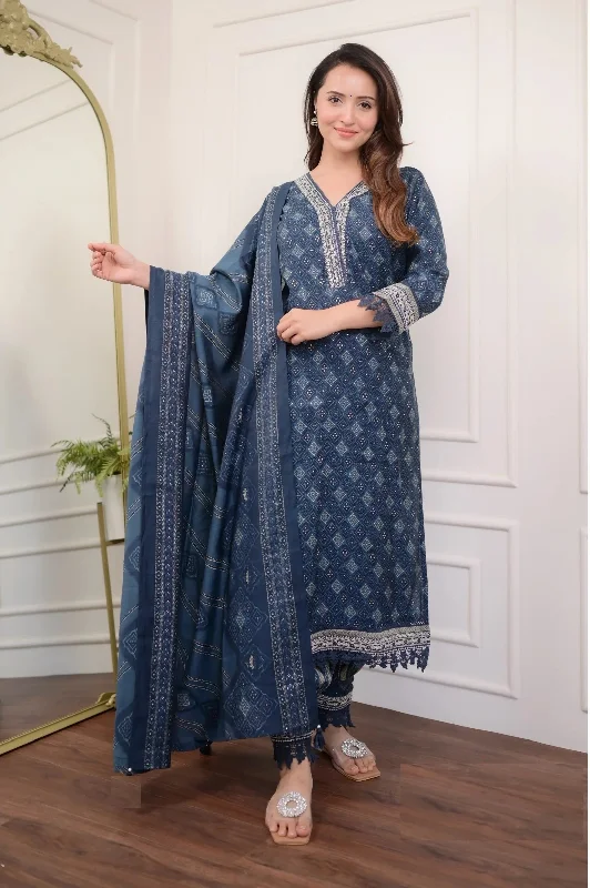 Indian Fashion Women Viscose Navy Blue Kurta And Pant Set With Dupatta Soft Cotton Pants Indian Fashion Women Viscose Navy Blue Kurta And Pant Set With Dupatta Soft Cotton Pants