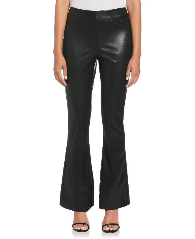 Vegan Leather High Waist Bootcut Pant High-Waist Yoga Pants