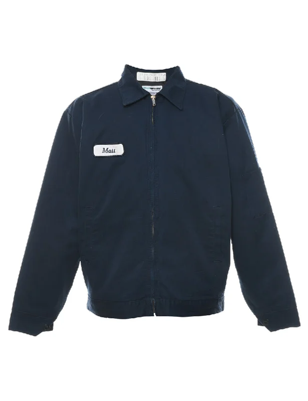 Navy & White Vintage Zip-Front Workwear Jacket - M Striped Jacket Polka Dot Jacket Floral Jacket Navy & White Vintage Zip-Front Workwear Jacket - M Striped Jacket Polka Dot Jacket Floral Jacket