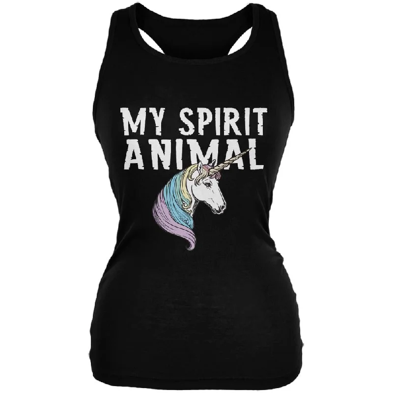 My Spirit Animal Unicorn Juniors Soft Tank Top high neck tank