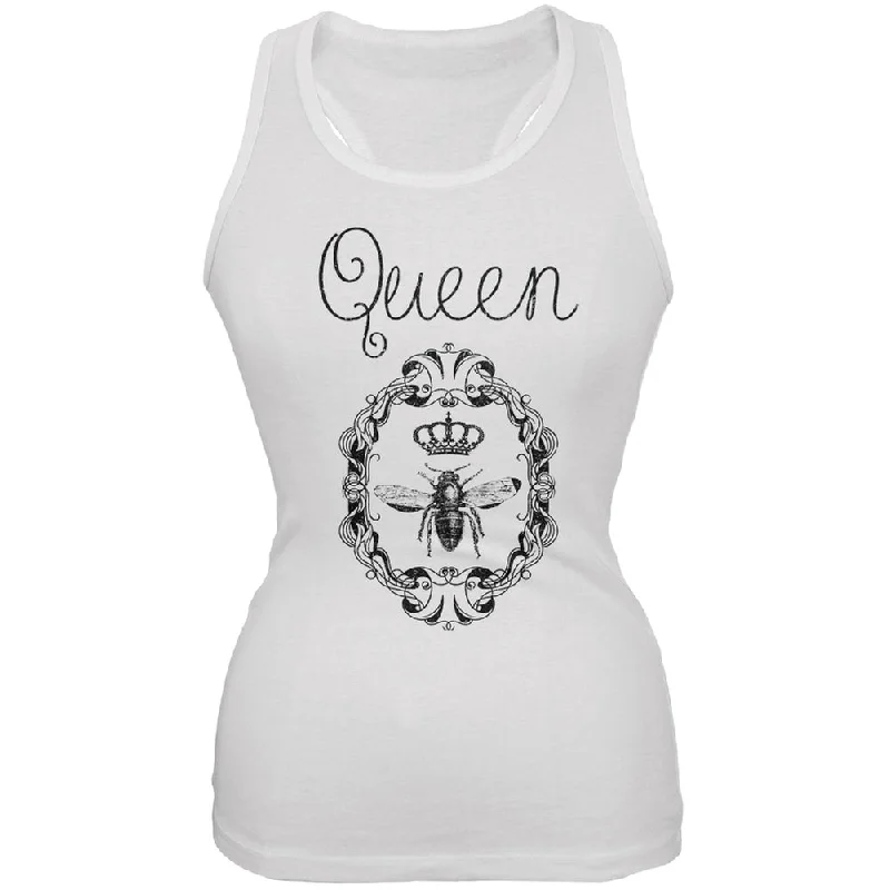Queen Bee White Juniors Soft Tank Top gym tank top