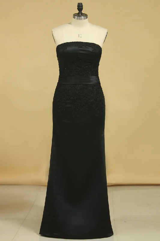 Mother Of The Bride Dresses Strapless Satin With Applique And Jacket Mermaid Front Pockets Side Pockets Patch Pockets Mother Of The Bride Dresses Strapless Satin With Applique And Jacket Mermaid Front Pockets Side Pockets Patch Pockets