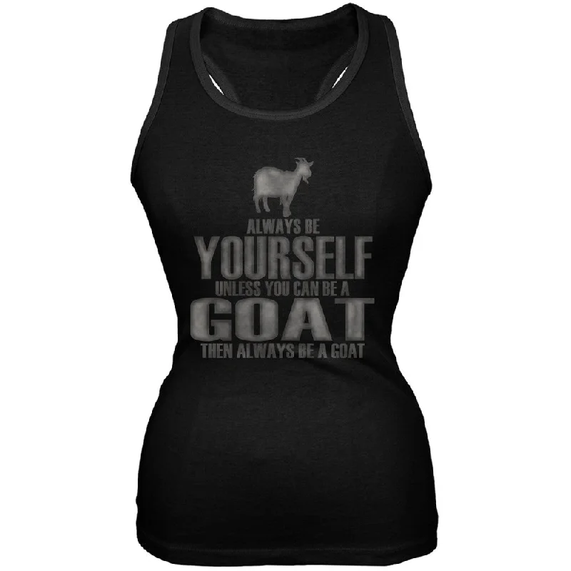 Always Be Yourself Goat Black Juniors Soft Tank Top cropped tank top