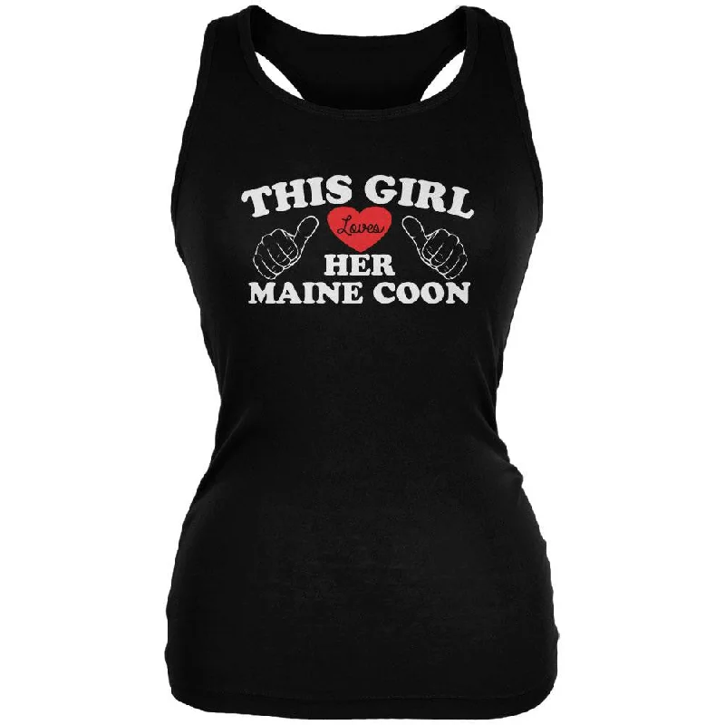 Valentines This Girl Loves Her Maine Coon Black Juniors Soft Tank Top metallic tank top Valentines This Girl Loves Her Maine Coon Black Juniors Soft Tank Top metallic tank top
