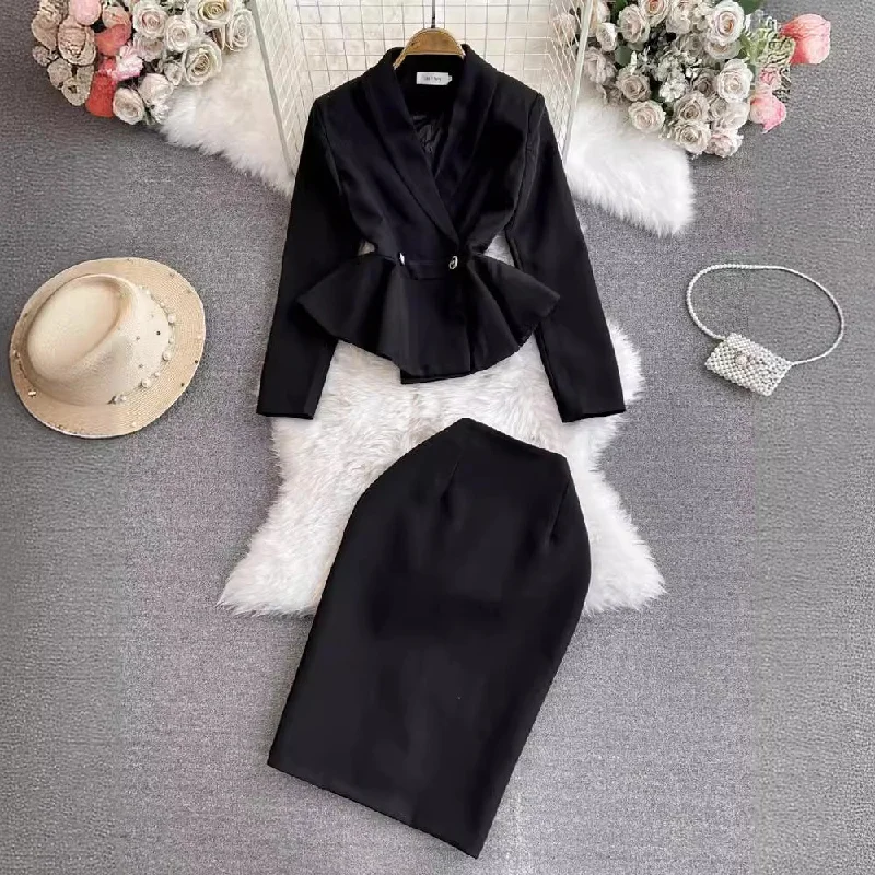 Znbbw Jacket Dress Waist Lotus Leaf Edge Long High-End Ol Commuter Airfield Autumn Dress Two-Piece Set 8040 Jersey Jacket Tulle Jacket Batik Jacket Znbbw Jacket Dress Waist Lotus Leaf Edge Long High-End Ol Commuter Airfield Autumn Dress Two-Piece Set 8040 Jersey Jacket Tulle Jacket Batik Jacket