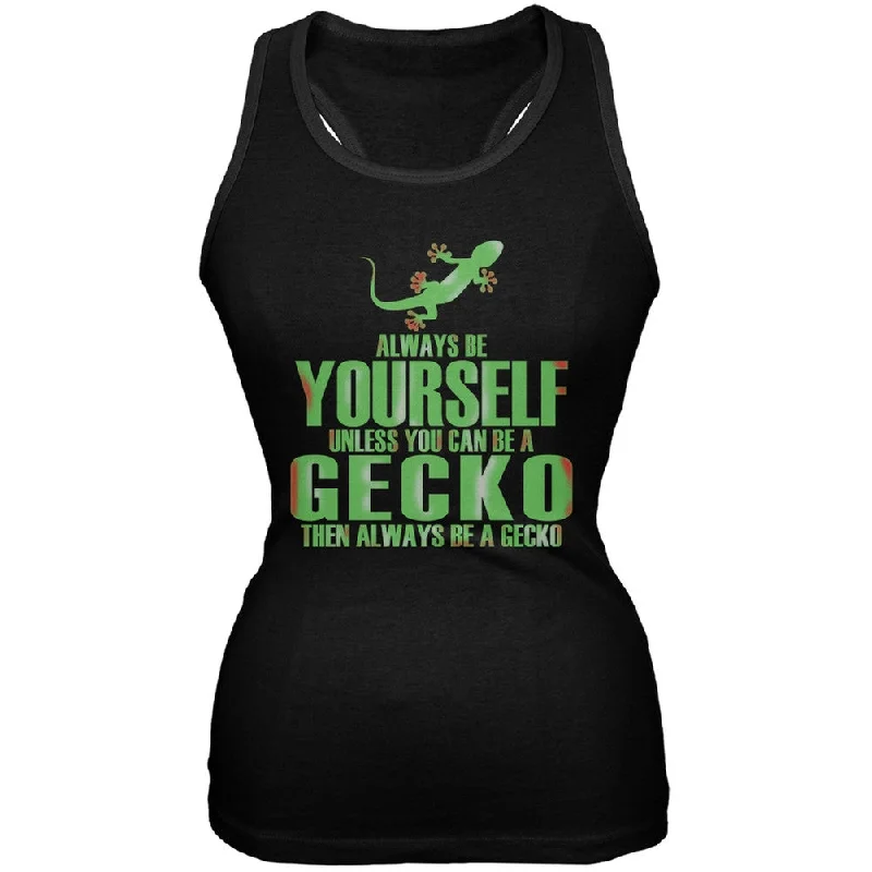 Always Be Yourself Gecko Black Juniors Soft Tank Top flowy tank top