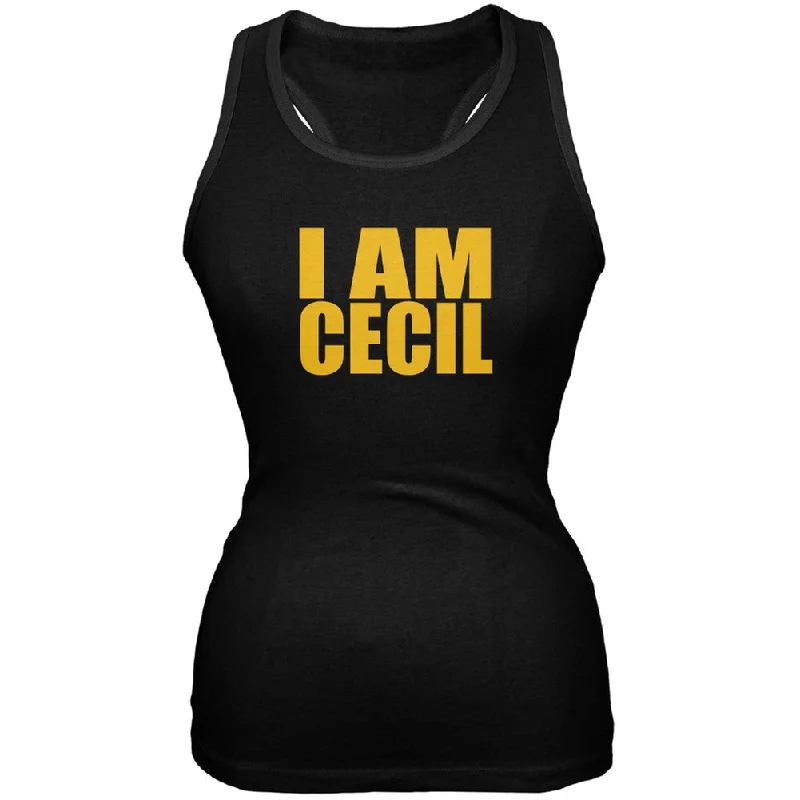 I Am Cecil Black Juniors Soft Tank Top lavender tank top