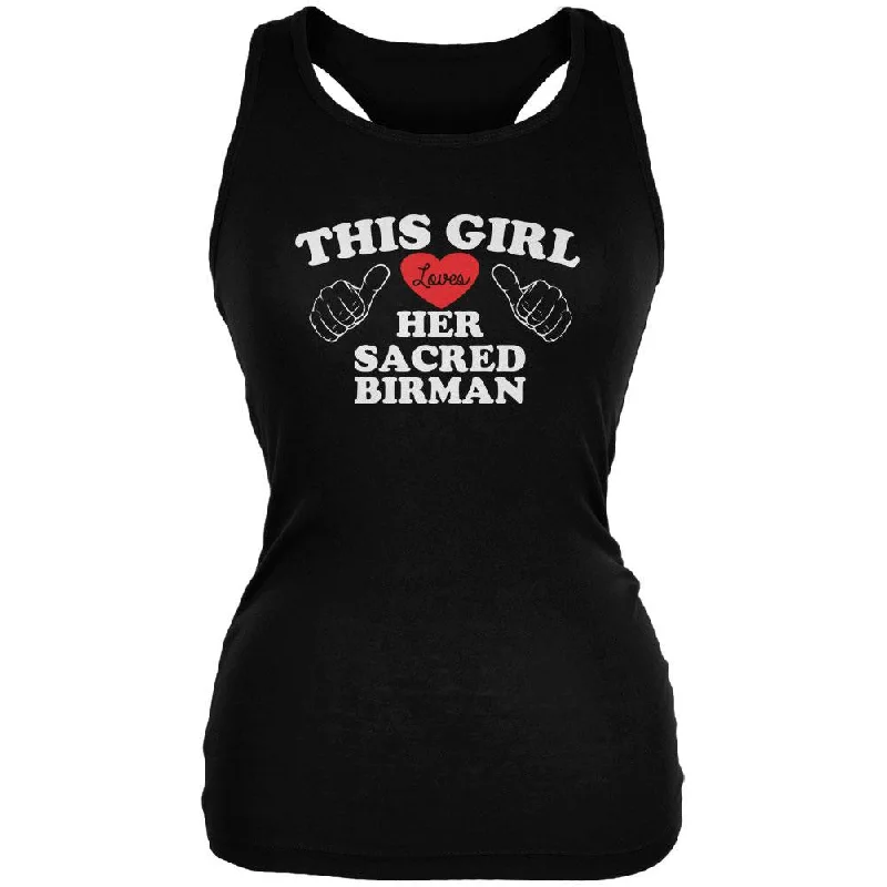 Valentines This Girl Loves Her Sacred Birman Black Juniors Soft Tank Top teal tank top Valentines This Girl Loves Her Sacred Birman Black Juniors Soft Tank Top teal tank top