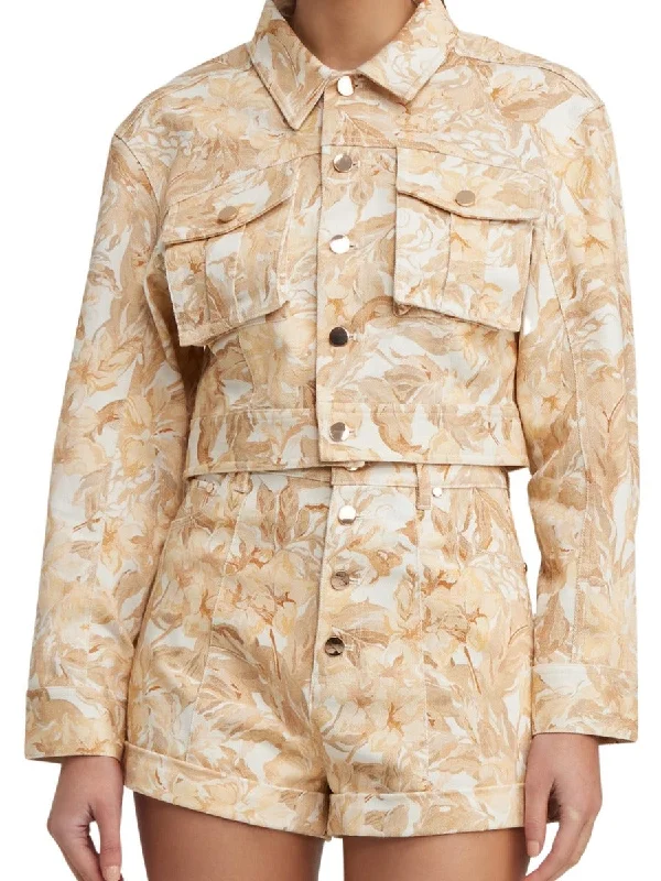 Jenny Jacket Biscuit Tapestry Welt Pockets Slit Pockets Flap Pockets