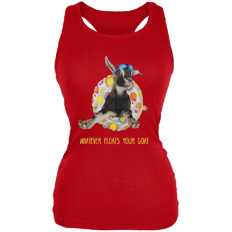 Whatever Floats your Goat Boat Red Juniors Soft Tank Top flirty tank top