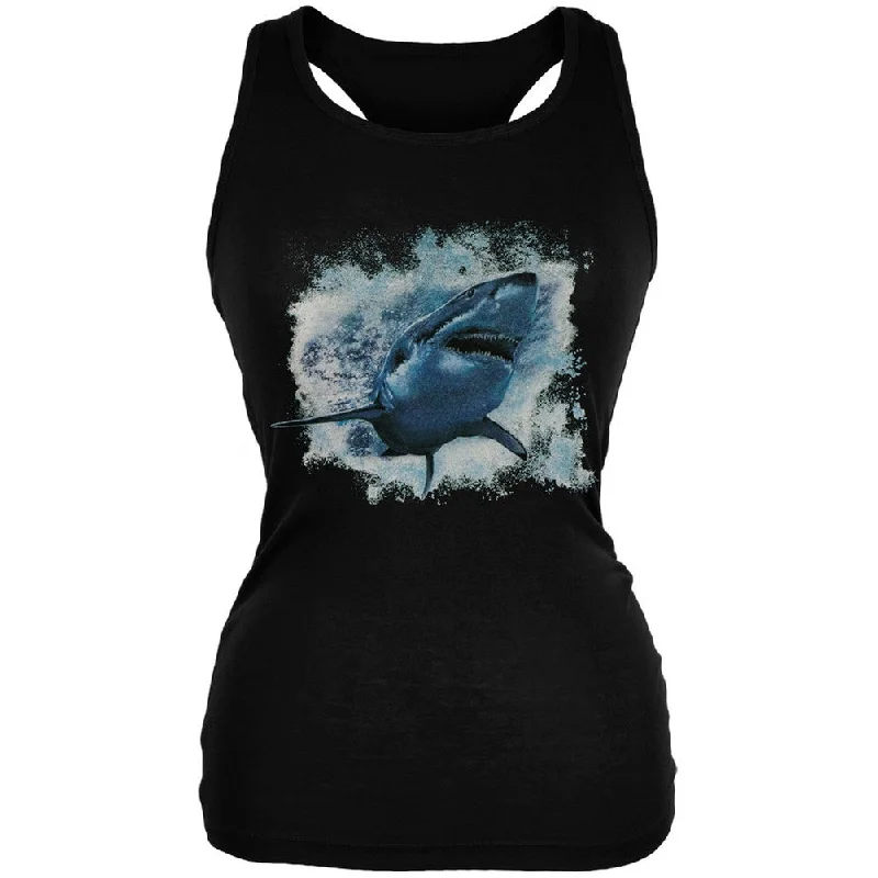 Great White Shark Black Juniors Soft Tank Top crossback tank top