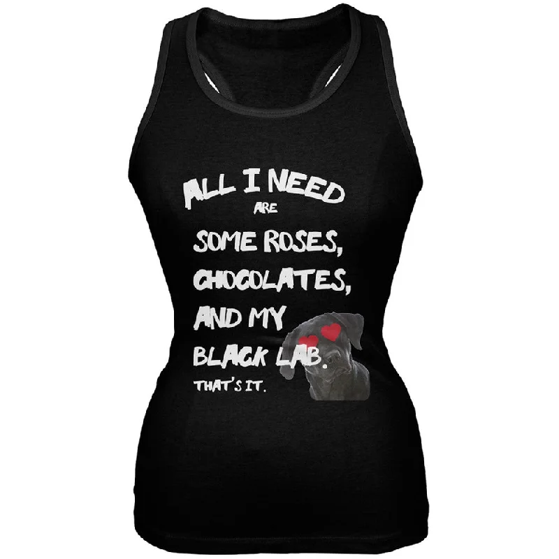 Valentine's Day - All I Need is My Black Lab Black Soft Juniors Tank Top grey tank top Valentine's Day - All I Need is My Black Lab Black Soft Juniors Tank Top grey tank top