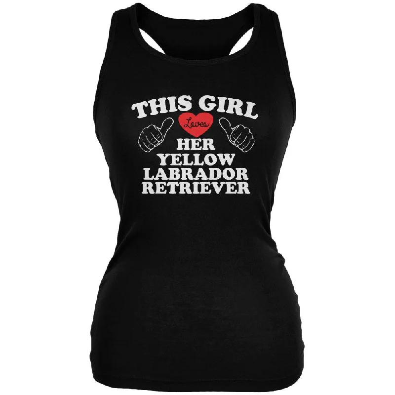 Valentines This Girl Loves Her Yellow Lab Black Juniors Soft Tank Top crew neck tank Valentines This Girl Loves Her Yellow Lab Black Juniors Soft Tank Top crew neck tank