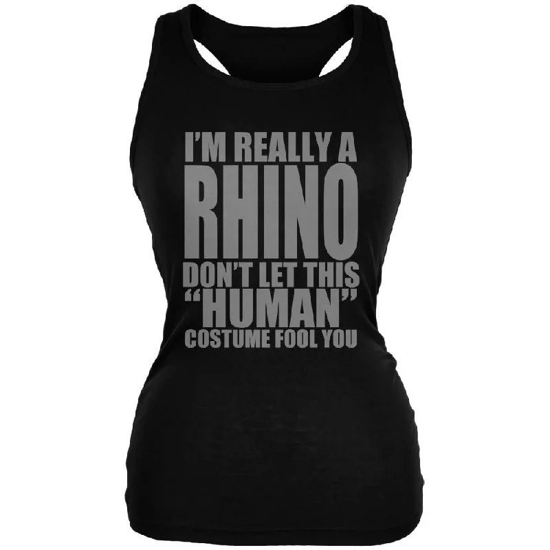 Halloween Human Rhino Costume Juniors Soft Tank Top vintage tank top