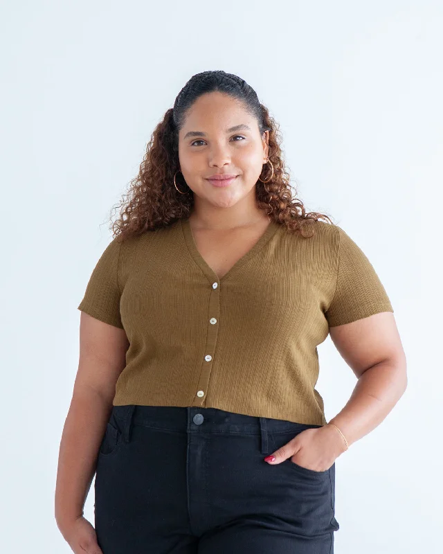 Brynn Cardigan Spandex Rayon Corduroy