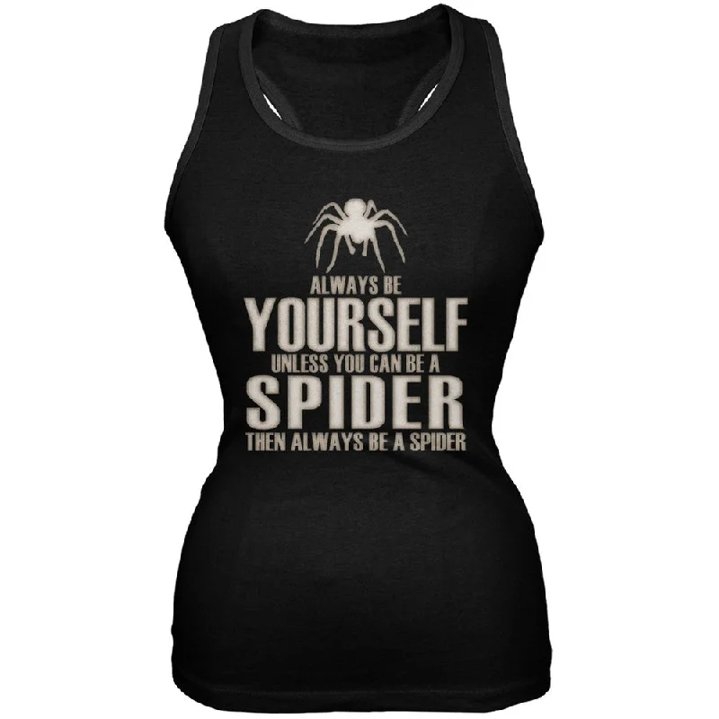 Always Be Yourself Spider Black Juniors Soft Tank Top lightweight tank top