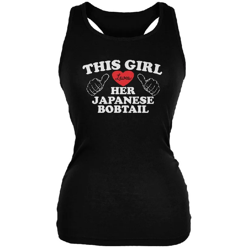 Valentines This Girl Loves Her Japanese Bobtail Black Juniors Soft Tank Top rhinestone tank top Valentines This Girl Loves Her Japanese Bobtail Black Juniors Soft Tank Top rhinestone tank top