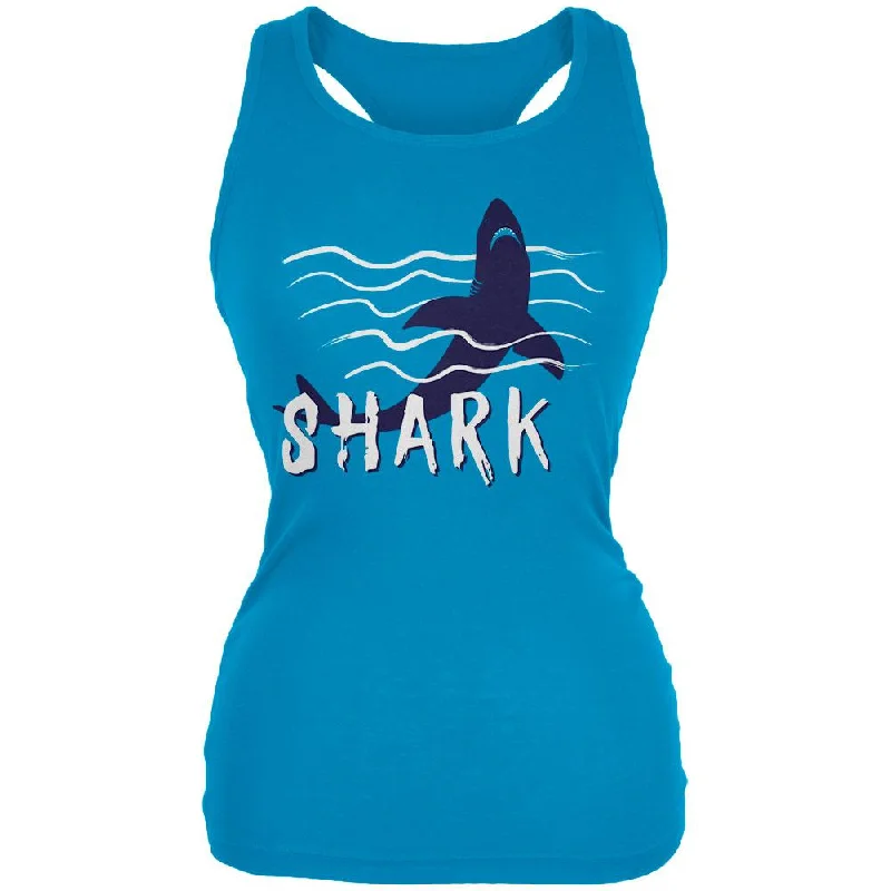 Summer Sun Shark Rising Waves Juniors Soft Tank Top playful tank top