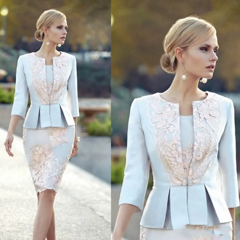 Zjkrl Latest Classic Short Mother of the Bride Dresses Knee Length Wedding Party Dresses Lace with 3/4 Sleeve Mother Dress with Jacket Herringbone Jacket Checkered Jacket Solid Jacket Zjkrl Latest Classic Short Mother of the Bride Dresses Knee Length Wedding Party Dresses Lace with 3/4 Sleeve Mother Dress with Jacket Herringbone Jacket Checkered Jacket Solid Jacket