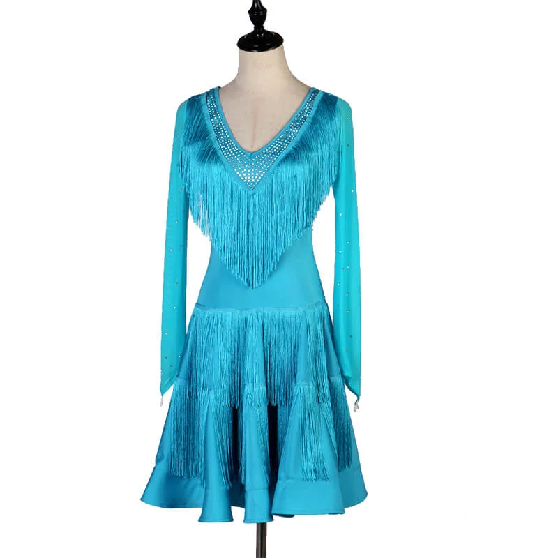 A-Line Latin Dress with Tassels