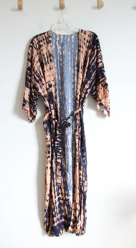 Blue and Orange Tie Dye Open Face Cardigan | One Size Wool Cardigan Cotton Cardigan Cashmere Cardigan Blue and Orange Tie Dye Open Face Cardigan | One Size Wool Cardigan Cotton Cardigan Cashmere Cardigan