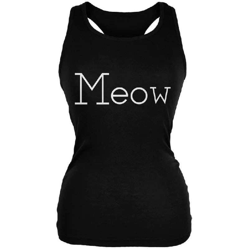 Meow Black Juniors Soft Tank Top boho tank top