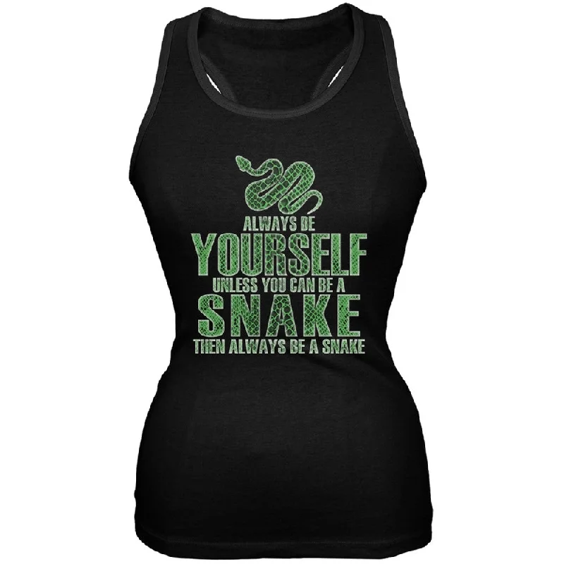 Always Be Yourself Snake Black Juniors Soft Tank Top athletic tank top