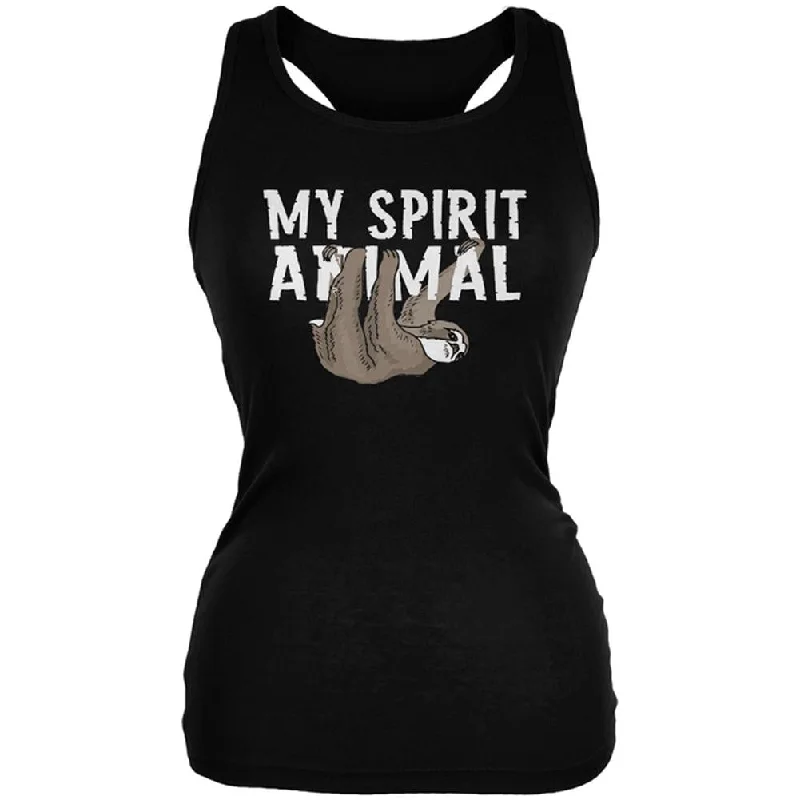 Sloth is My Spirit Animal Juniors Soft Tank Top low neck tank