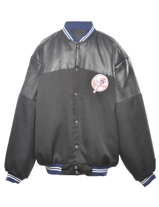New York Yankees Baseball Black Team Jacket - XL Satin Jacket Silk Jacket Chiffon Jacket New York Yankees Baseball Black Team Jacket - XL Satin Jacket Silk Jacket Chiffon Jacket
