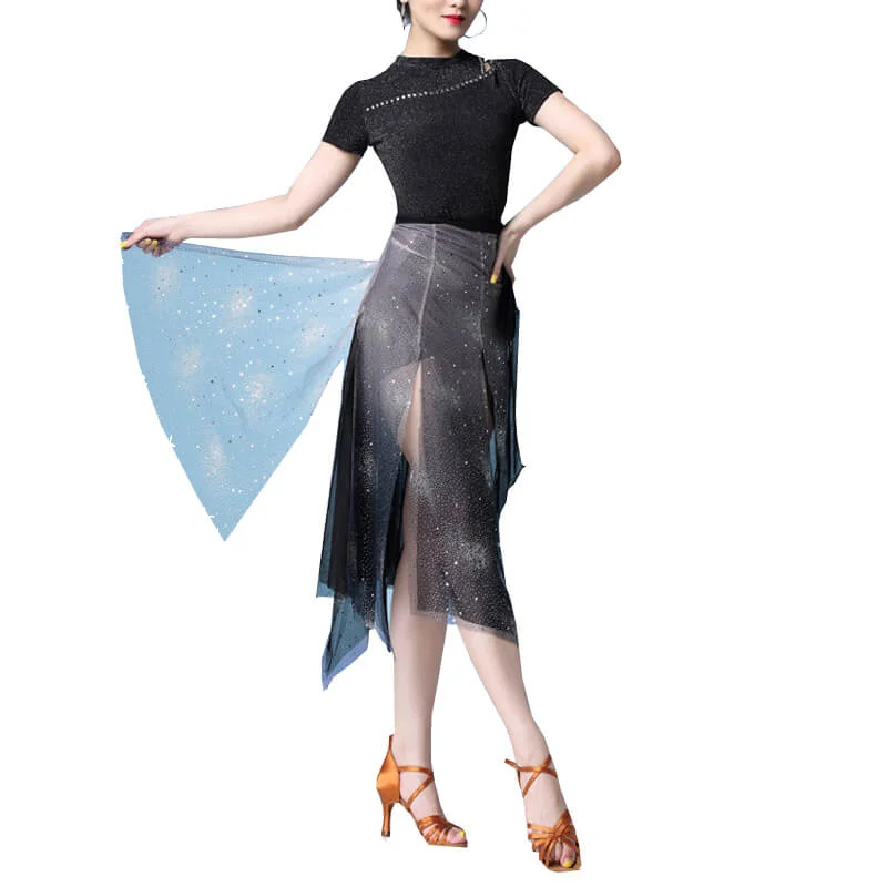 Asymmetric Long Latin Dress