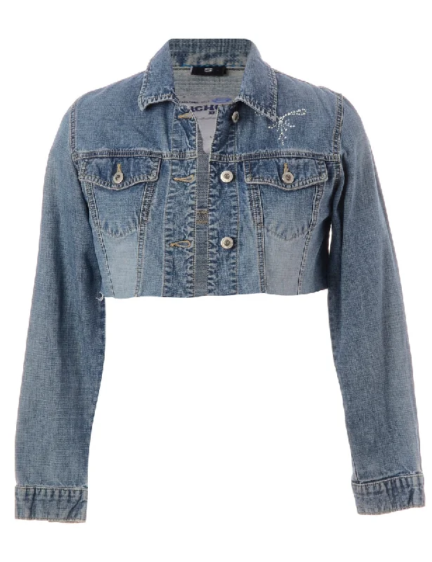 Reworked Kylie Raw Edge Cropped Denim Jacket - S Herringbone Jacket Checkered Jacket Solid Jacket Reworked Kylie Raw Edge Cropped Denim Jacket - S Herringbone Jacket Checkered Jacket Solid Jacket