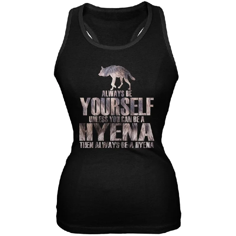 Always be Yourself Hyena Black Juniors Soft Tank Top sage tank top