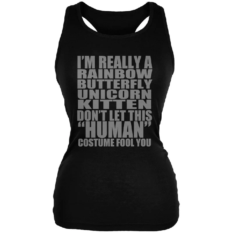 Halloween Rainbow Butterfly Unicorn Kitten Costume Black Juniors Soft Tank Top playful tank top Halloween Rainbow Butterfly Unicorn Kitten Costume Black Juniors Soft Tank Top playful tank top