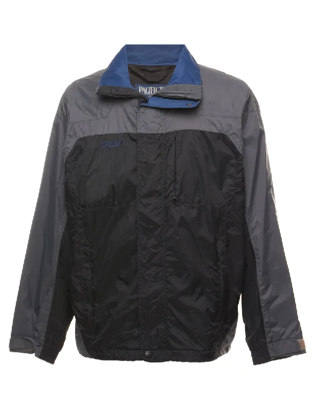 Pacific Trail Black, Navy & Grey Nylon Jacket - XL Faux Fur Jacket Real Fur Jacket Shearling Jacket Pacific Trail Black, Navy & Grey Nylon Jacket - XL Faux Fur Jacket Real Fur Jacket Shearling Jacket