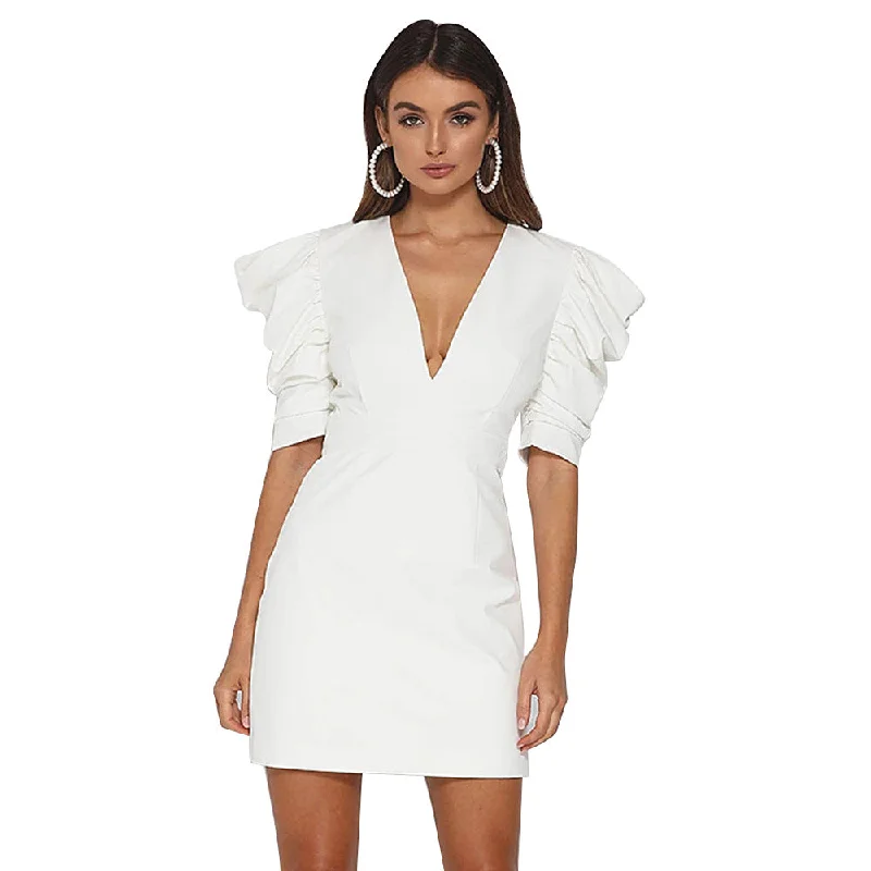 2020 Elegant Party Women Dress Fashion Sheath Deep V-neck
