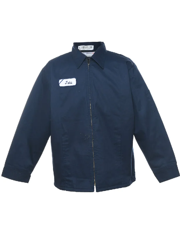 Navy Vintage Workwear Jacket - L One-Shoulder Jacket Off-the-Shoulder Jacket Asymmetrical Jacket Navy Vintage Workwear Jacket - L One-Shoulder Jacket Off-the-Shoulder Jacket Asymmetrical Jacket