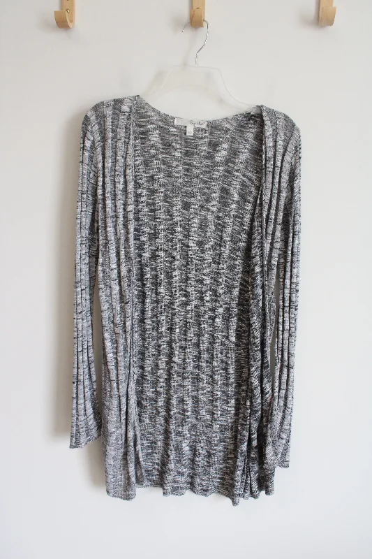 Say What? Black & White Long Sleeved Cardigan Sweater | L Mesh Cardigan Canvas Denim Say What? Black & White Long Sleeved Cardigan Sweater | L Mesh Cardigan Canvas Denim