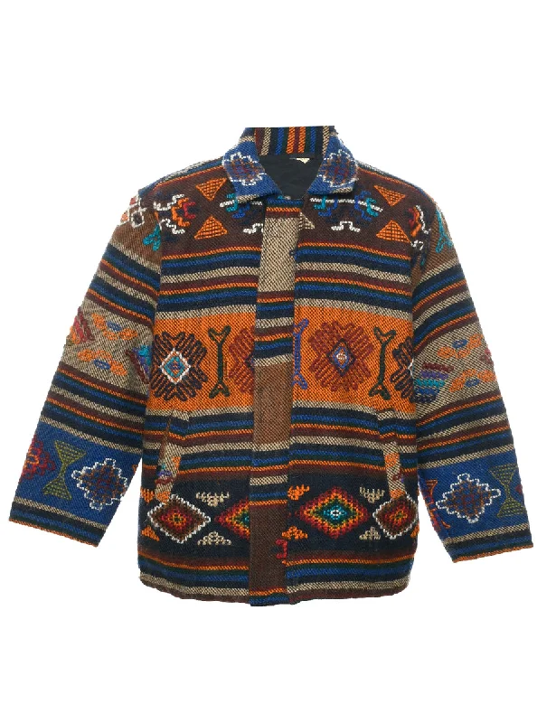 Multi-colour Jacket - M Notch Collar Jacket Peter Pan Collar Jacket Cowl Neck Jacket Multi-colour Jacket - M Notch Collar Jacket Peter Pan Collar Jacket Cowl Neck Jacket