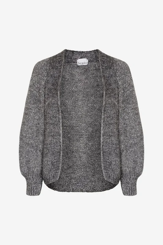 Noella Fora Knit Cardigan Dark Grey Melange Front Pockets Side Pockets Patch Pockets Noella Fora Knit Cardigan Dark Grey Melange Front Pockets Side Pockets Patch Pockets
