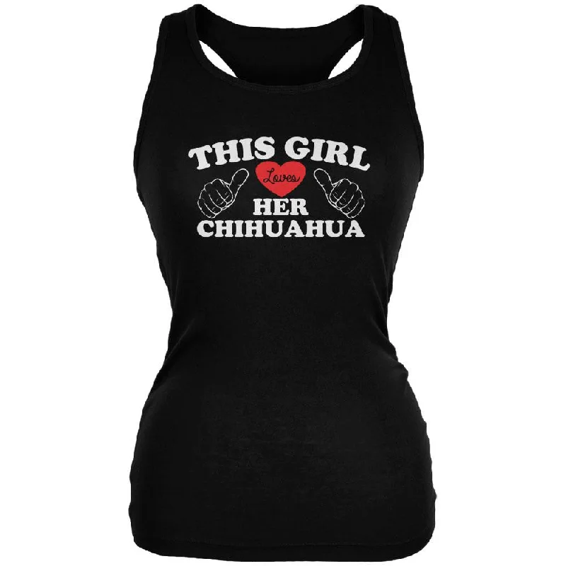 Valentines This Girl Loves Her Chihuahua Black Juniors Soft Tank Top vibrant tank top Valentines This Girl Loves Her Chihuahua Black Juniors Soft Tank Top vibrant tank top