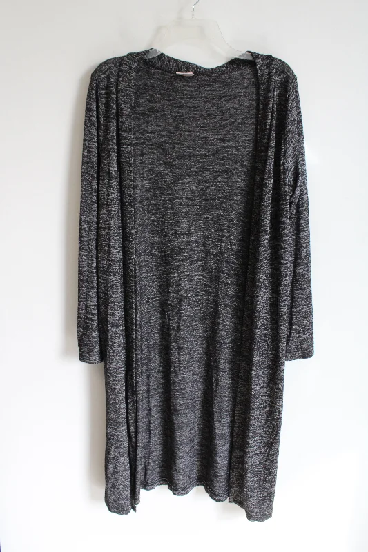 Hello Mello Carefree Threads Gray Heather Knit Long Cardigan | M Herringbone Houndstooth Plaid Hello Mello Carefree Threads Gray Heather Knit Long Cardigan | M Herringbone Houndstooth Plaid