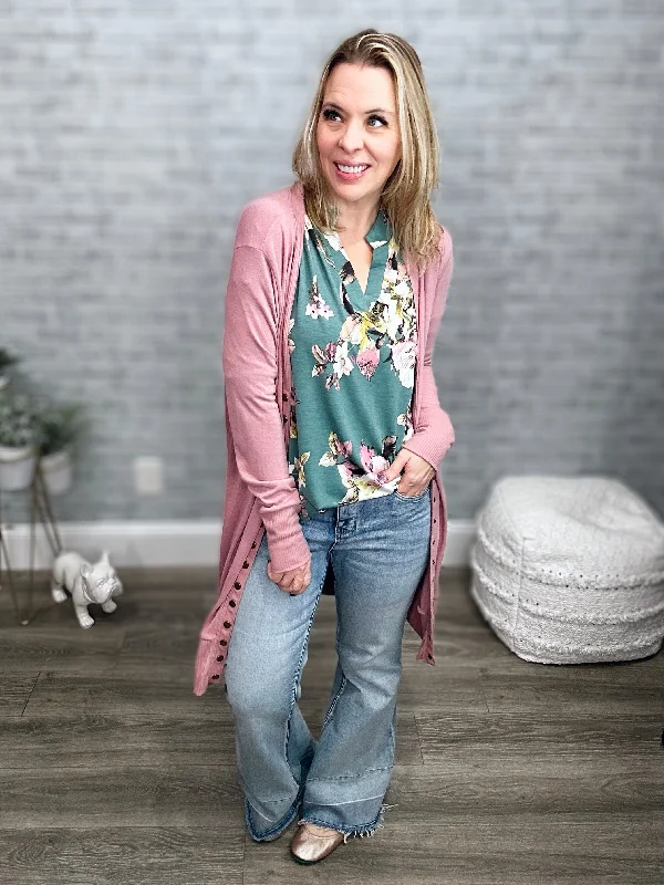 3 Colors - Long Sleeve Snap Cardigan - Mid Thigh Length Terry Blend Velvet Blend Canvas Blend 3 Colors - Long Sleeve Snap Cardigan - Mid Thigh Length Terry Blend Velvet Blend Canvas Blend