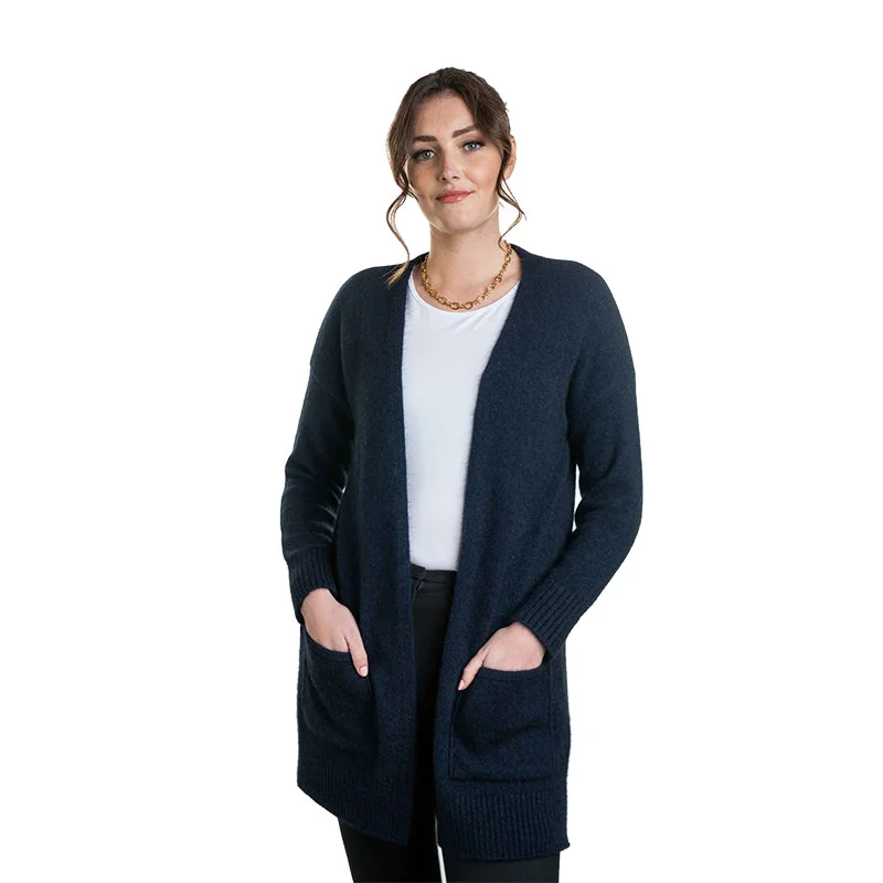 Premium Possum and Merino Wool - Longline Cardigan Satin Blend Silk Blend Wool Blend Premium Possum and Merino Wool - Longline Cardigan Satin Blend Silk Blend Wool Blend