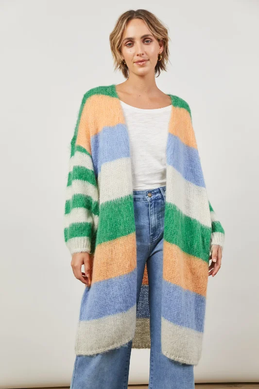 Isle Of Mine Serene Stripe Cardigan - Various Colours, One Size Silk Blend Satin Velvet Isle Of Mine Serene Stripe Cardigan - Various Colours, One Size Silk Blend Satin Velvet